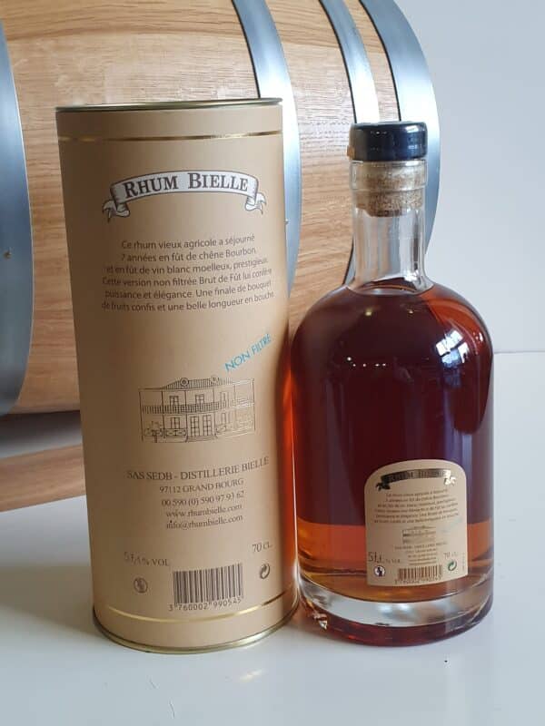 RHUM VIEUX BIELLE 70 CL 57.1° MILLESIME 2014 BRUT DE FUT – Image 2