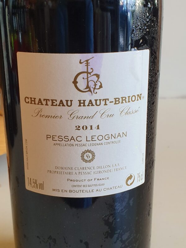 VIN CHATEAU HAUT BRION 75 CL 14.° MILLESIME 2014 1ER GRAND CRU CLASSE – Image 2