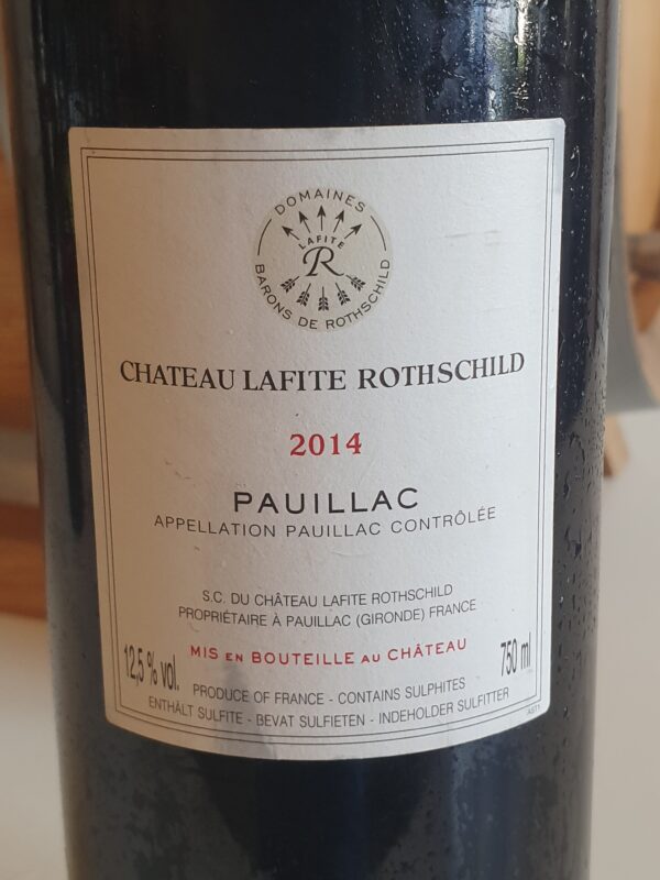 VIN CHATEAU LAFITE ROTHSCHILD 75 CL 12.5° MILLESIME 2014 1 ER  CRU CLASSE PAUILLAC – Image 2