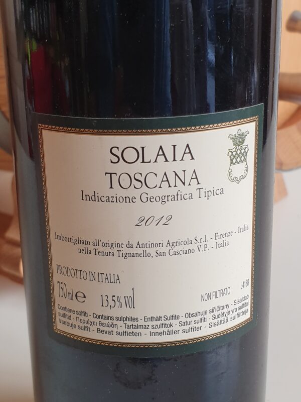 VIN CHATEAU SOLAIA 75 CL 13,5° MILLESIME 2012 IGT TOSCANE ITALIE – Image 2