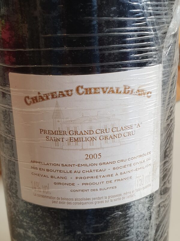 VIN CHATEAU CHEVAL BLANC 75 CL 14° MILLESIME 2005 1ER GRAND CRU CLASSE A ST EMILION – Image 2