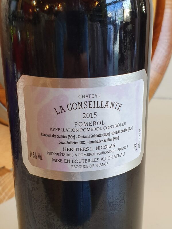 VIN CHATEAU LA CONSEILLANTE 75 CL 14.5° MILLESIME 2015 – Image 2