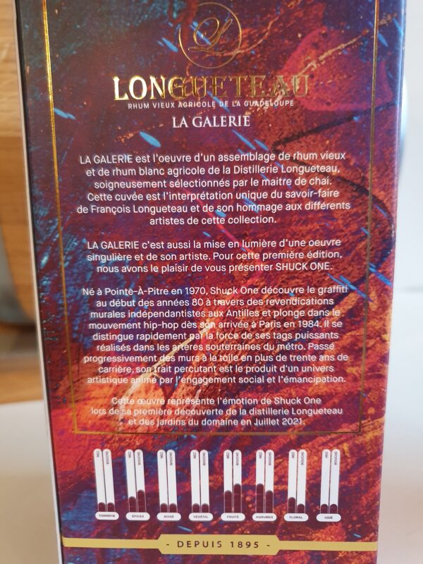 RHUM VIEUX LONGUETEAU 70 CL 51.5° LA GALERIE CUVEE SHUCK ONE – Image 2