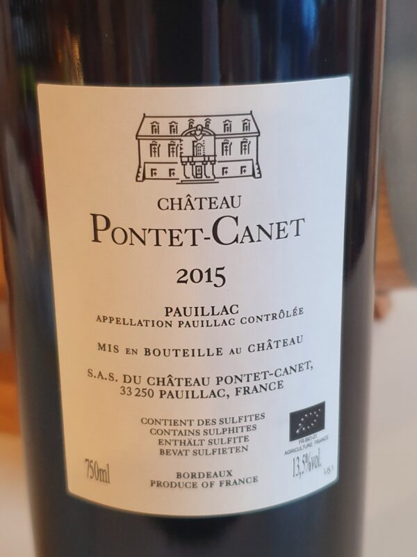 VIN CHATEAU PONTET CANET 75 CL MILLESIME 2015  5EME GRAND CRU CLASSE PAUILLAC – Image 2