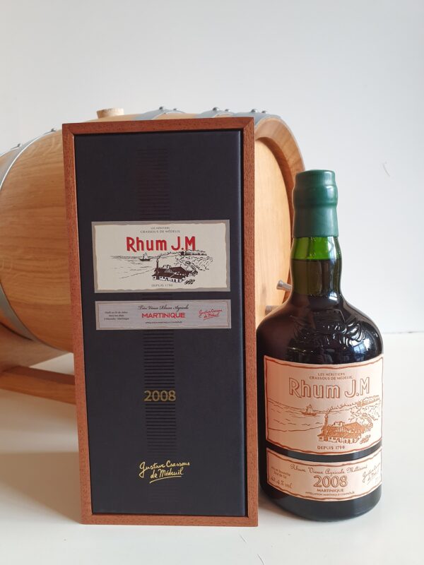 RHUM VIEUX JM 70 CL 42.4° MILLESIME 2008 ETIQUETTE CUIR