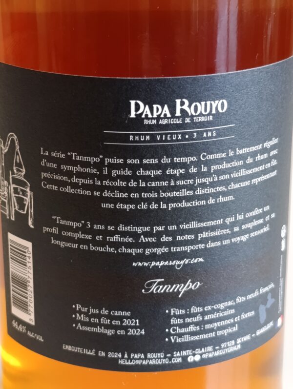 RHUM VIEUX PAPA ROUYO 70 CL 44.4° CUVEE TANMPO – Image 2