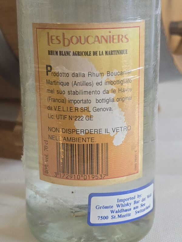 RHUM BLANC LES BOUCANNIERS 70 CL 40° CIRCA 1985 – Image 2