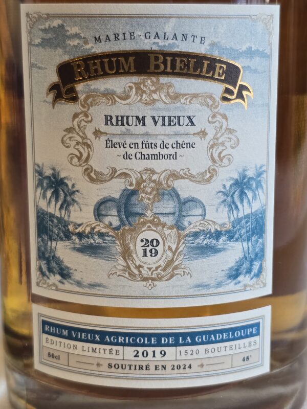 RHUM VIEUX BIELLE 50 CL 45° MILLESIME 2019 FUT DE CHAMBORD – Image 2