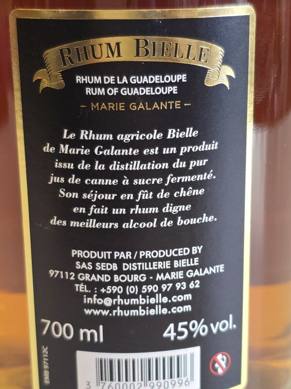 RHUM AMBRE BIELLE 70 CL 45° – Image 2