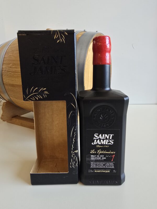 RHUM VIEUX ST JAMES 70 CL 55.2° LES EPHEMERES N° 1 MILLESIME 2001 BRUT DE FUT