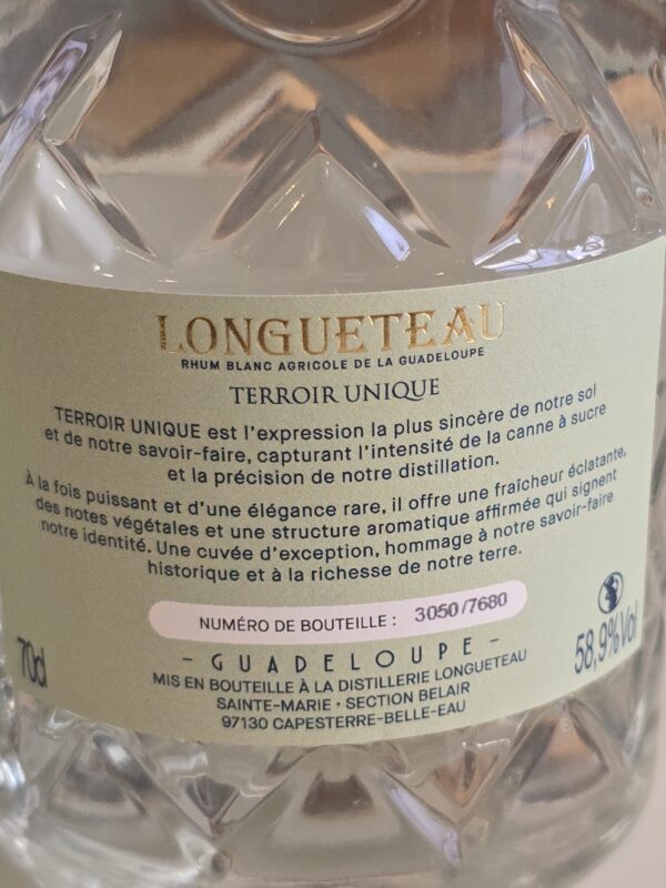 RHUM BLANC LONGUETEAU 70 CL 58.9° CUVEE ANNIVERSAIRE 130 ANS – Image 2