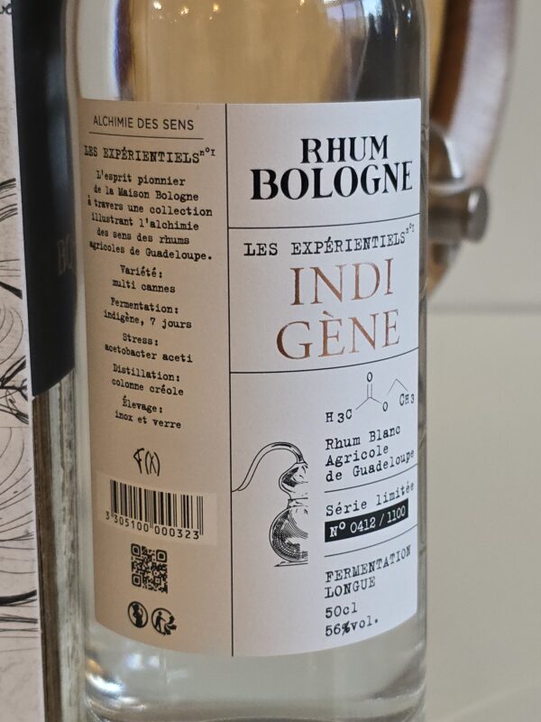 RHUM BLANC AGRICOLE BOLOGNE 50 CL 56° " LES EXPERIENTIELS " N°1 CUVEE INDIGENE – Image 2