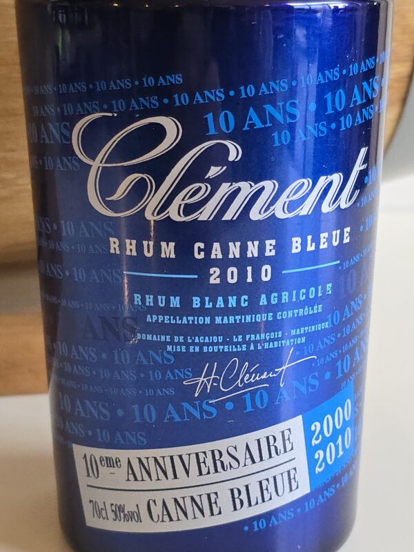 RHUM BLANC CLEMENT 70 CL 50° CANNE BLEUE 2010 – Image 2