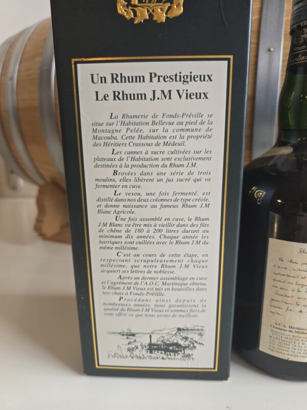 RHUM VIEUX JM 70 CL 49.1° MILLESIME 1992 10 ANS – Image 3