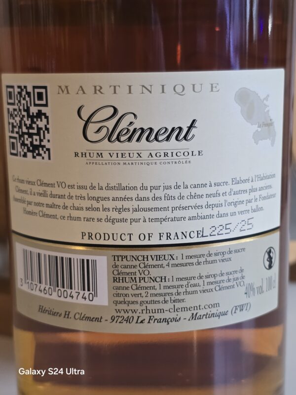 RHUM VIEUX AGRICOLE CLEMENT 1 L 40° VO – Image 2