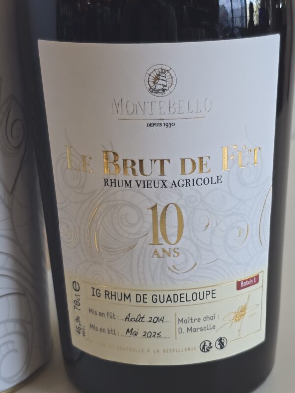 RHUM VIEUX MONTEBELLO 70 CL 46.9° MILLESIME 2014 BRUT DE FUT 10 ANS – Image 2