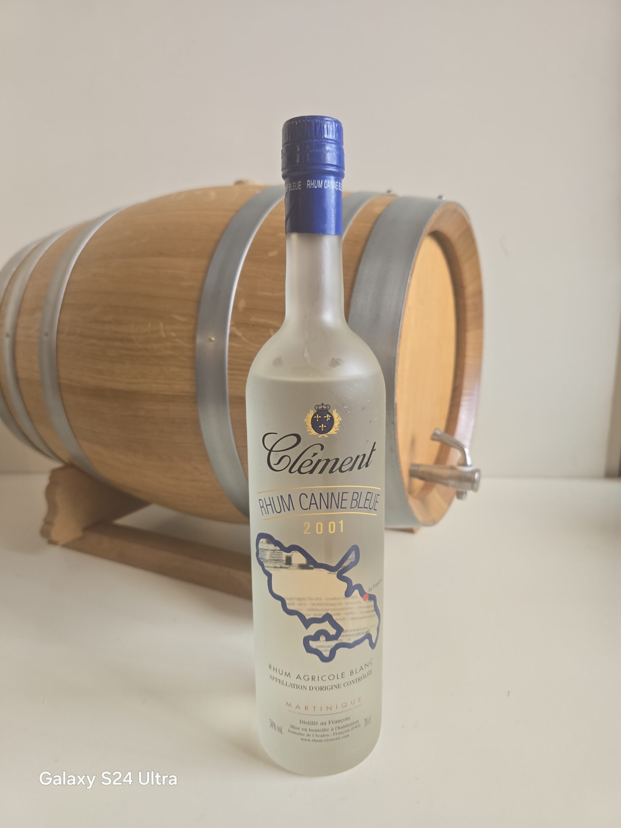 RHUM BLANC CLEMENT 70 CL 50° CANNE BLEUE 2001