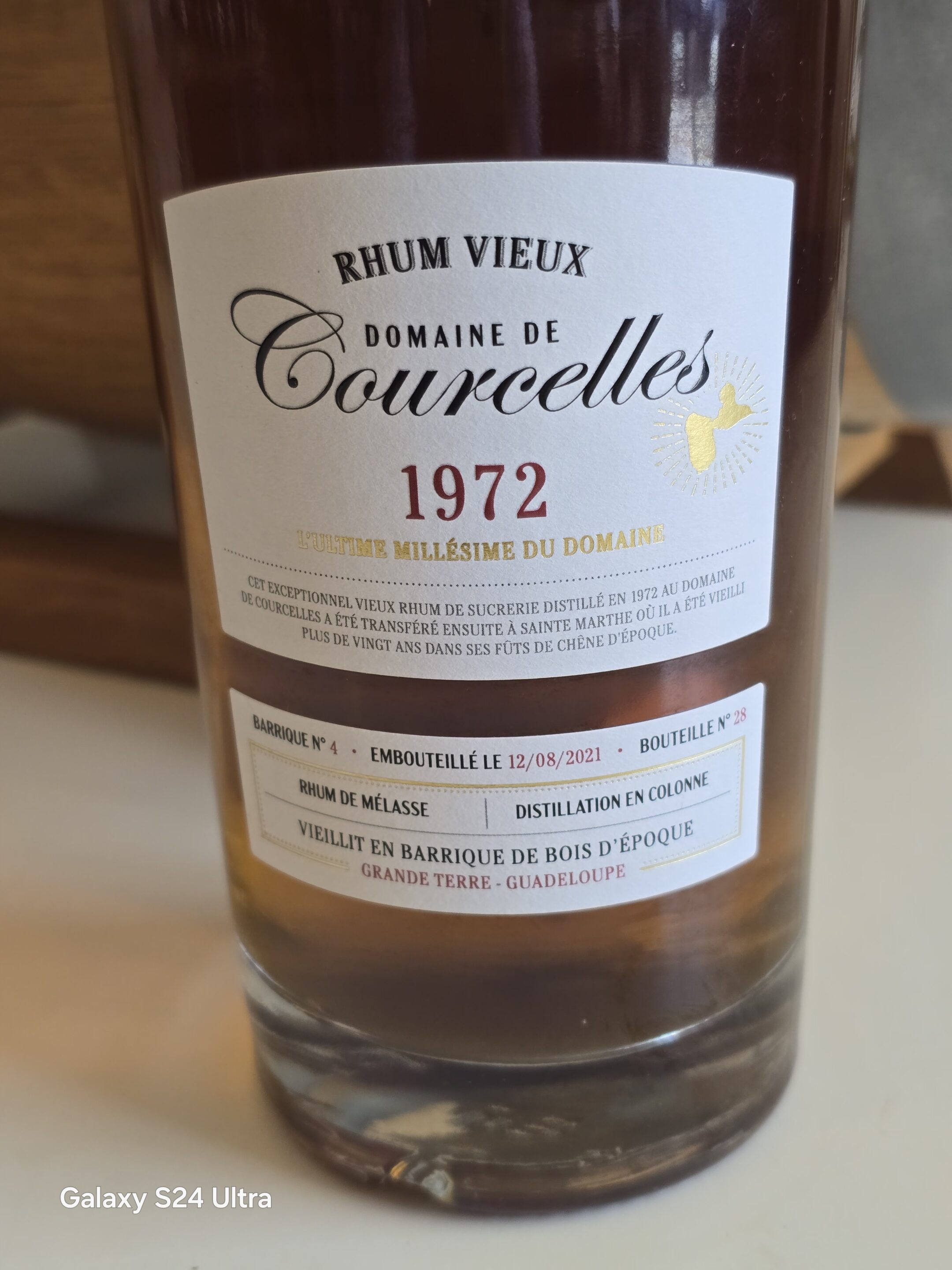 RHUM VIEUX COURCELLES 70 CL 42° MILLESIME 1972 – Image 2